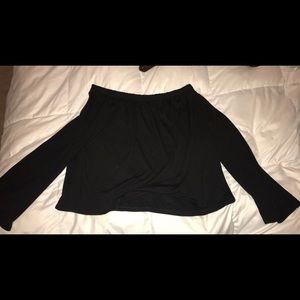 Black long sleeve off the shoulder